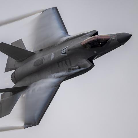 An Air Force F-35A Lightning II performs during an airshow at Jacksonville Naval Air Station in Florida, on October, 20, 2024. (US Air Force photo by Senior Airman Nicholas Rupiper)