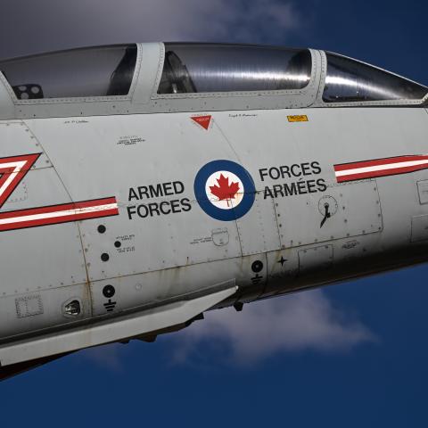 Cockpit of the Royal Canadian Air Force military plane on April 10, 2024, in Edmonton, Alberta, Canada. (Artur Widak/NurPhoto via Getty Images)