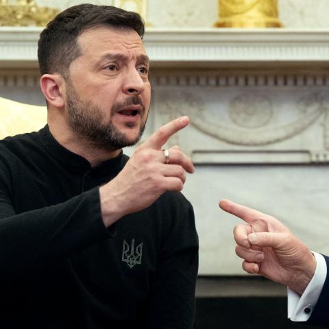 US President Donald Trump and Ukraine's President Volodymyr Zelensky meet in the Oval Office of the White House in Washington, DC, February 28, 2025. (Saul Loeb/ AFP via Getty Images) 