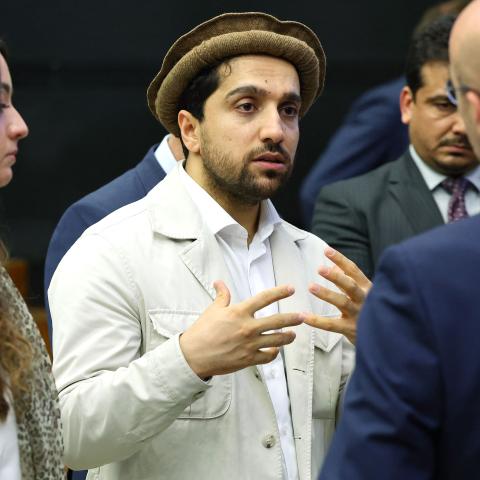 Ahmad Massoud, leader of the National Resistance Front of Afghanistan, in Strasbourg, France, on October 4, 2023. (Getty Images)