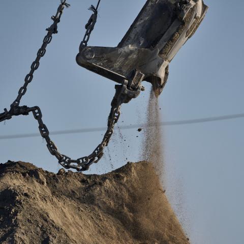 Bucket-wheel excavators mine rare earth materials on Ukrainian soil on February 25, 2025, in the Zhytomyr region of Ukraine. (Kostiantyn Liberov via Getty Images)