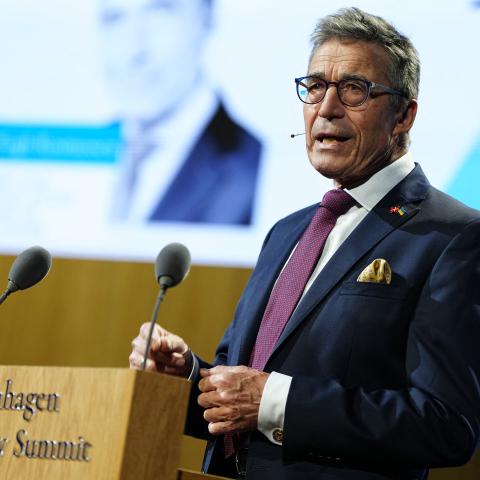 Former Danish Prime Minister Anders Fogh Rasmussen in Copenhagen on May 13, 2025. (Mads Claus Rasmussen via Getty Images)