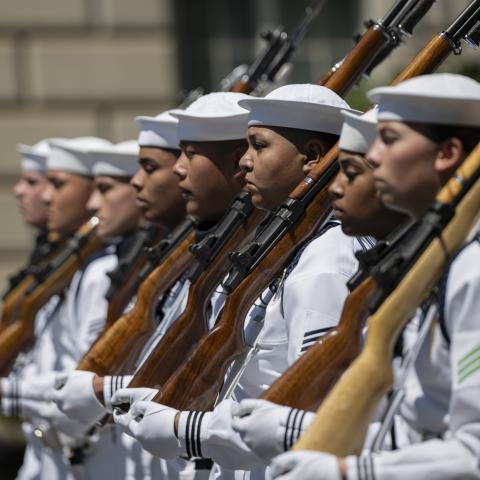 People attend the National Memorial Day Parade in Washington, DC, on May 26, 2025. (Celal Gunes via Getty Images)