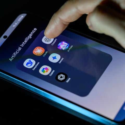 The ChatGPT AI app icon appears alongside other AI chatbot applications in this photo illustration in Brussels, Belgium, on February 8, 2025. (Jonathan Raa via Getty Images)