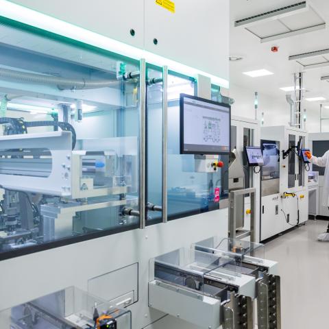A production engineer works at the new ThyssenKrupp Nucera SOEC green hydrogen components pilot plant on May 27, 2025, in Arnstadt, Germany. (Jens Schlueter via Getty Images)