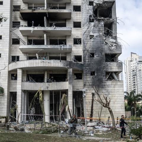 A view of a building damaged after ballistic missiles fired from Iran struck parts of Petah Tikva, Israel, on June 16, 2025. (Mostafaf Alkharouf via Getty Images)