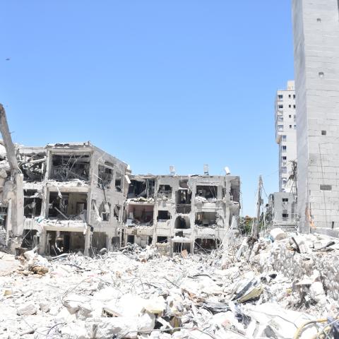 A view of the damage is seen after a missile launched from Iran reportedly struck the area on June 15, in retaliation for recent Israeli attacks, in Bat Yam, south of Tel Aviv, Israel, on June 20, 2025. (Yair Palti/Anadolu via Getty Images)
