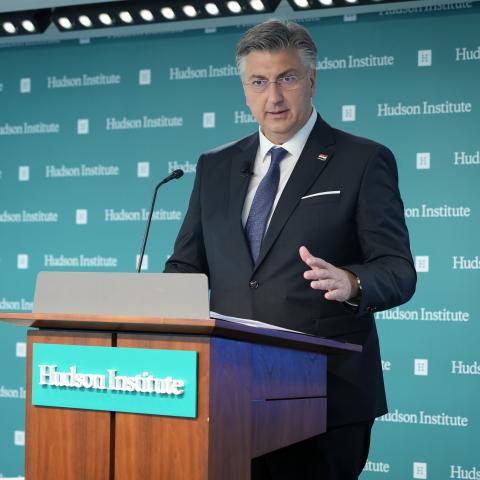 Croatian Prime Minister Andrej Plenković delivered remarks on the future of the EU-US relationship.