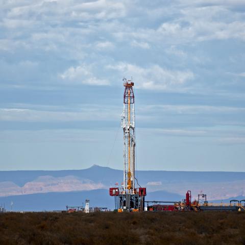 Oil pipelines and storage facilities are seen at Vaca Muerta shale oil and gas drilling, in the Patagonian province of Neuquen, Argentina February 15, 2023. (Matias Baglietto via Getty Images)