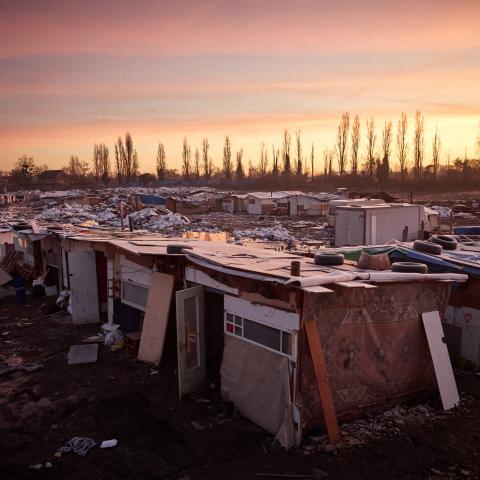 A makeshift Roma camp that was believed to have housed more than 300 people is seen abandoned by its occupants ahead of a planned evacuation operation at a waste disposal site in Achères, France, on November 29, 2024. (Kiran Ridley via Getty Images)