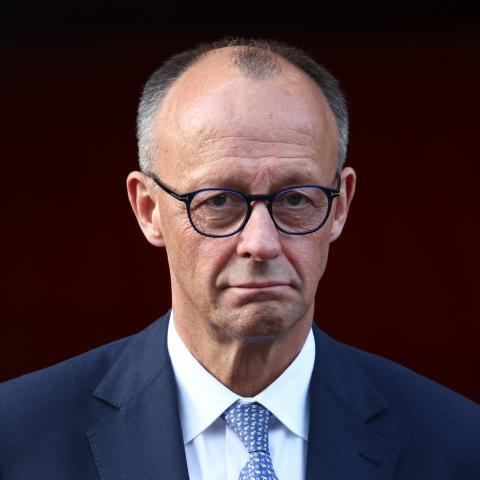 German Chancellor Fredrich Merz during his meeting with Polish Prime Minister Donald Tusk in Warsaw, Poland, on May 7, 2025. (Jakub Porzycki via Getty Images)