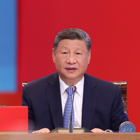 Chinese President Xi Jinping delivers a keynote speech during the second China–Central Asia Summit in Astana, Kazakhstan, on June 17, 2025. (Huang Jingwen via Getty Images)