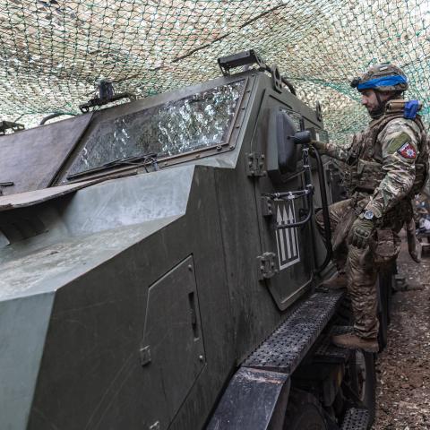 Ukrainian soldier prepares a Bohdana artillery near Toretsk, Ukraine, on July 20, 2025. (Diego Herrera Carcedo via Getty Images)
