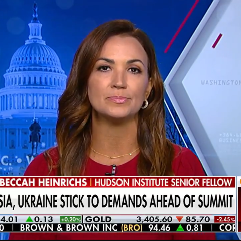 Rebeccah Heinrichs appears on Fox News to discuss Trump's upcoming meeting with Putin in Alaska.