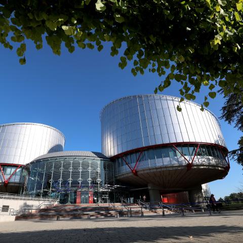 Outside view of the European Court of Human Rights in Strasbourg, France, on September 27, 2023. (Getty Images)