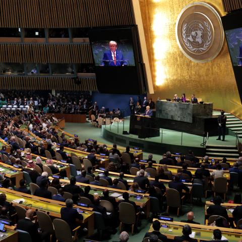 President Donald Trump speaks during the United Nations General Assembly on September 23, 2025, in New York City. (Getty Images)