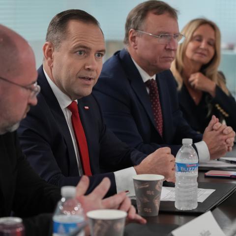 Hudson hosted Polish President Karol Nawrocki during his candidacy to discuss the transatlantic alliance.