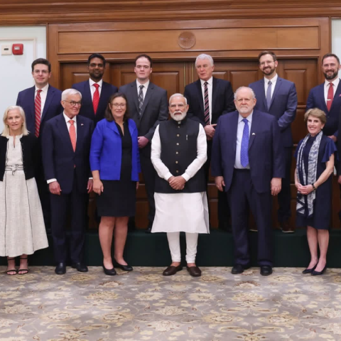  Indian Prime Minister Narendra Modi hosted a delegation of Hudson experts and trustees in New Delhi.   
