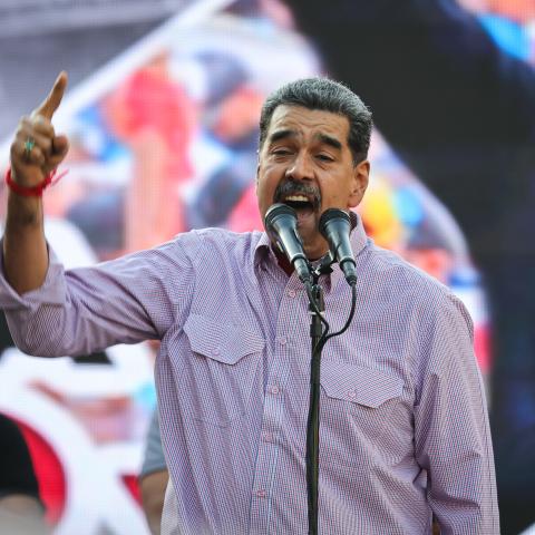 Nicolas Maduro speaks during an event on February 27, 2025, in Caracas, Venezuela. (Getty Images)