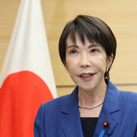 Prime Minister Sanae Takaichi speaks to reporters in Tokyo on November 21, 2025. (Getty Images)