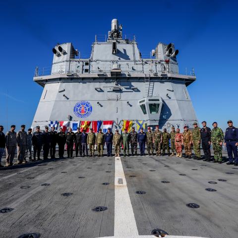 A view of NUSRET-2025 Invitation Military Drill held at the Gulf of Saros in Canakkale, Turkiye, on October 30, 2025. (Getty Images)