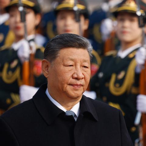 China's President Xi Jinping during a welcoming ceremony at the Great Hall of the People in Beijing on November 12, 2025. (Getty Images)