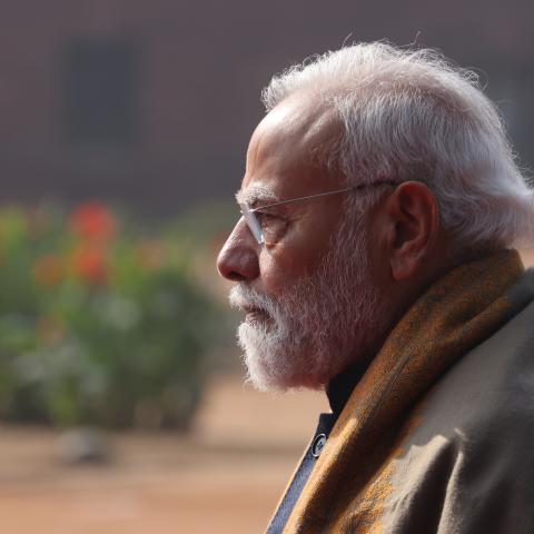 NEW DELHI, INDIA - DECEMBER 5: Indian Prime Minister Narendra Modi seen during the welcoming ceremony at the Rashtrapati Bhavan Presidental Palace, on December 5, 2025 in New Delhi, India. During his two-day state visit to India, Russian President Vladimir Putin will hold talks with Indian Prime Minister Prime Minister Narendra Modi and attend the 23rd India-Russia Annual Summit. (Photo by Contributor/Getty Images)