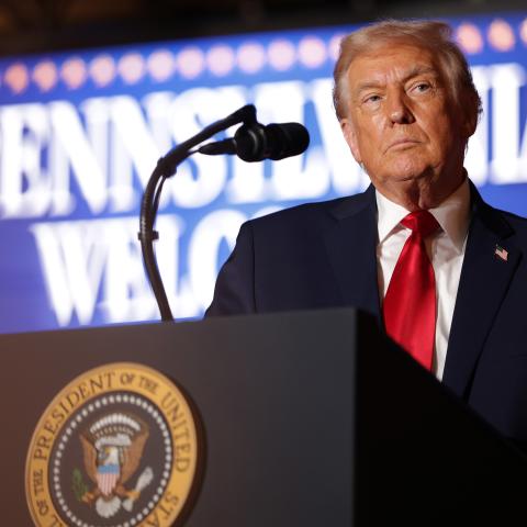 President Donald Trump delivers remarks during an event at Mount Airy Casino Resort on December 9, 2025, in Mount Pocono, Pennsylvania. (Getty Images)