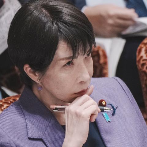 Japan's Prime Minister Sanae Takaichi during a session of the House of Councillors budget committee in the National Diet in Tokyo on December 15, 2025. (Getty Images) Share to Twitter