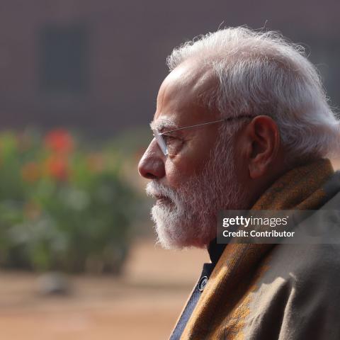 Indian Prime Minister Narendra Modi seen during the welcoming ceremony at the Rashtrapati Bhavan Presidental Palace, on December 5, 2025 in New Delhi, India. During his two-day state visit to India, Russian President Vladimir Putin will hold talks with Indian Prime Minister Prime Minister Narendra Modi and attend the 23rd India-Russia Annual Summit. (Photo by Contributor/Getty Images)