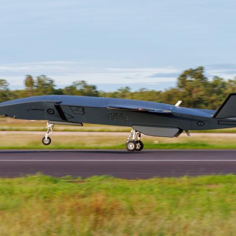 No. 2 in Mark’s Slack message. Caption: An MQ-28A Ghost Bat takes off during Exercise Carlsbad at RAAF Base Tindal in April 2025. (Australian Department of Defense) Description The Trump Administration’s renewed support for the Australia–-United Kingdom–-United States (AUKUS) agreement highlights the importance all three allies’ place on improvingrole in ensuring Australia’s ability to can defend itself. Nuclear-powered submarines will provide Canberra a new tool for deterrence and retaliation in the face o