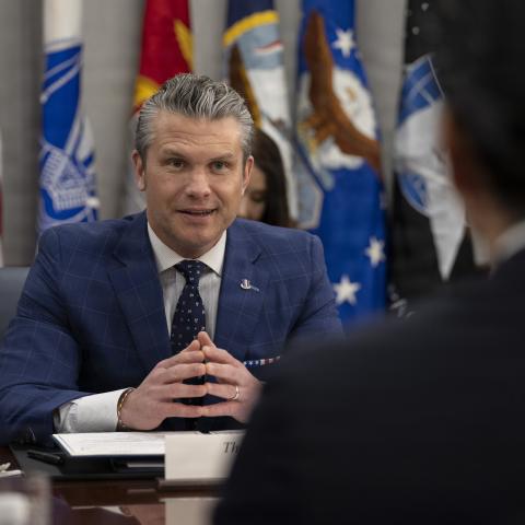 Secretary of War Pete Hegseth hosts a bilateral meeting with Japanese Minister of Defense Shinjirō Koizumi at the Pentagon, Washington, DC, Jan. 15, 2026. (US Navy )