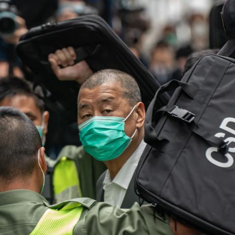Jimmy Lai arrives at the Court of Final Appeal ahead of a bail hearing on February 9, 2021, in Hong Kong, China. (Getty Images) Share to Twitter
