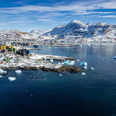 Icebergs float near Nuuk, Greenland, on March 11, 2025. (Getty Images)