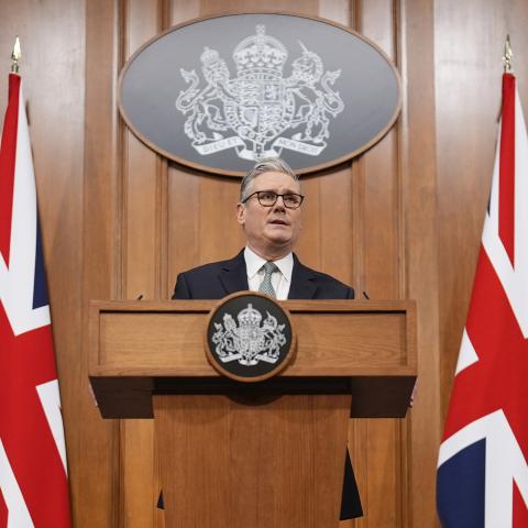 Prime Minister Sir Keir Starmer delivers a statement in the media briefing room of Downing Street on January 19, 2026, in London, England. (Getty Images)