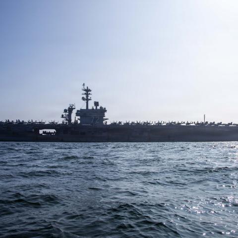 The USS Abraham Lincoln sails in the Arabian Sea on February 11, 2026. (US Navy)