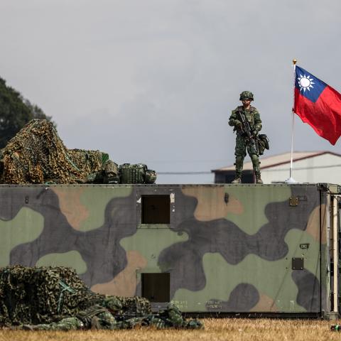 Taiwan military personnel take part in a spring military exercise in Taichung on January 27, 2026. (Getty Images)