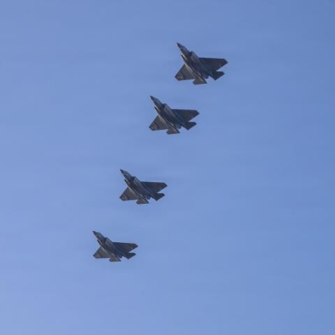 U.S. Navy aircraft fly over the flight deck of Nimitz-class aircraft carrier USS Abraham Lincoln (CVN 72) in support of Operation Epic Fury, March 3, 2026. (U.S. Navy photo)