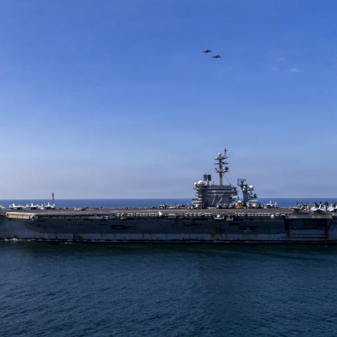 Nimitz-class aircraft carrier USS Abraham Lincoln (CVN 72) sails in support of Operation Epic Fury, March 3, 2026. (U.S. Navy photo)