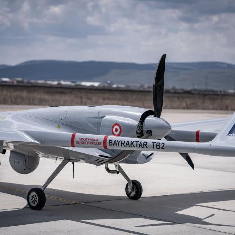 Caption A view of the unmanned aerial vehicles in the fleet in Erzurum, Turkey, on April 21, 2025. (Getty Images)