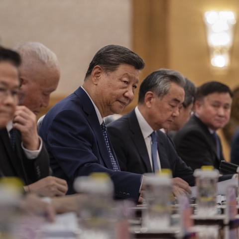 hinese President Xi Jinping looks on during a meeting at The Great Hall of the People on September 2, 2025, in Beijing, China. (Getty Images)