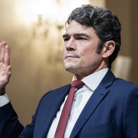 Joe Kent former director of the National Counterterrorism Center, is sworn in to the House Homeland Security Committee hearing in Cannon building on Wednesday, December 11, 2025. (Getty Images)