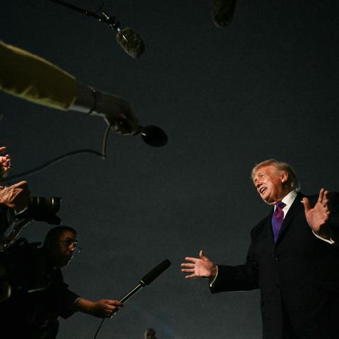 President Donald Trump speaks to journalists on March 11, 2026. (Getty Images)