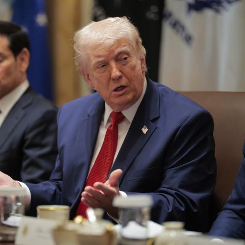 US President Donald Trump speaks during a Cabinet meeting in the Cabinet Room of the White House on March 26, 2026, in Washington, DC. (Getty Images)