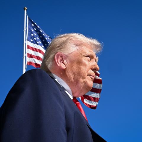 President Donald Trump speaks to the media as he prepares to depart from the White House on April 11, 2026 in Washington, DC. The President was on his way to Florida and was scheduled to attend a UFC event. (Photo by Matt McClain/Getty Images)