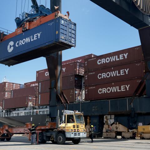  Dock workers offload shipping containers from a ship at Port Everglades on April 20, 2026 in Fort Lauderdale, Florida. The U.S. government has launched an online portal for companies to claim refunds for tariffs invalidated by the Supreme Court earlier this year. In a 6-3 decision, the Court ruled that President Donald Trump overstepped Congress’s tax-setting authority by imposing new import tax rates on products from nearly every country, citing the U.S. trade deficit as a national emergency. More than 30
