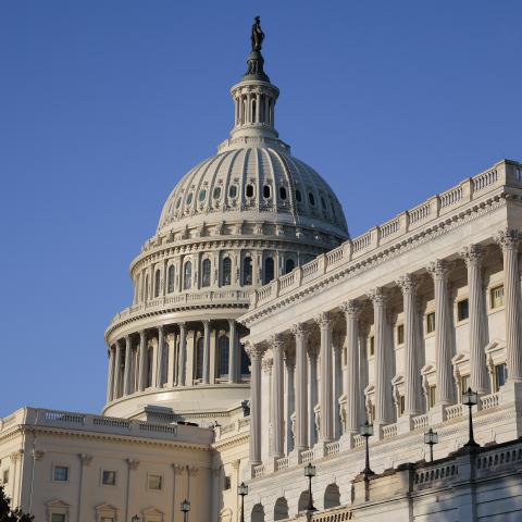 The U.S. Capitol building is shown on April 20, 2026 in Washington, DC. House Republicans are set to bring their first spending bills for the upcoming fiscal year to the floor this week. (Photo by Heather Diehl/Getty Images)