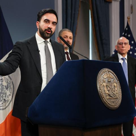 New York City Mayor Zohran Mamdani speaks about the fiscal year 2027 budget in New York City on May 12, 2026. (Getty Images)