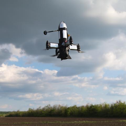 An interceptor drone is launched as Ukrainian forces counter incoming aerial threats near the Donetsk frontline on May 12, 2026 at an undisclosed location, Ukraine. Members of the air defense division of Ukraine's 37th Marine Brigade prepare interceptor drones during operations targeting Shahed-type UAVs. Ukraine's interceptor drones are averaging a 70% success rate against Shahed-type UAVs, with some AI-assisted units reporting up to 95% effectiveness. Cheap to produce and highly efficient, these systems a