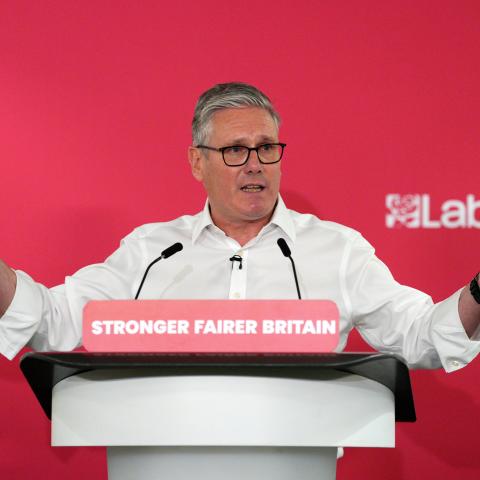 Caption Prime Minister Keir Starmer gives a speech at Coin Street Community Centre on May 11, 2026, in London, England. (Getty Images)